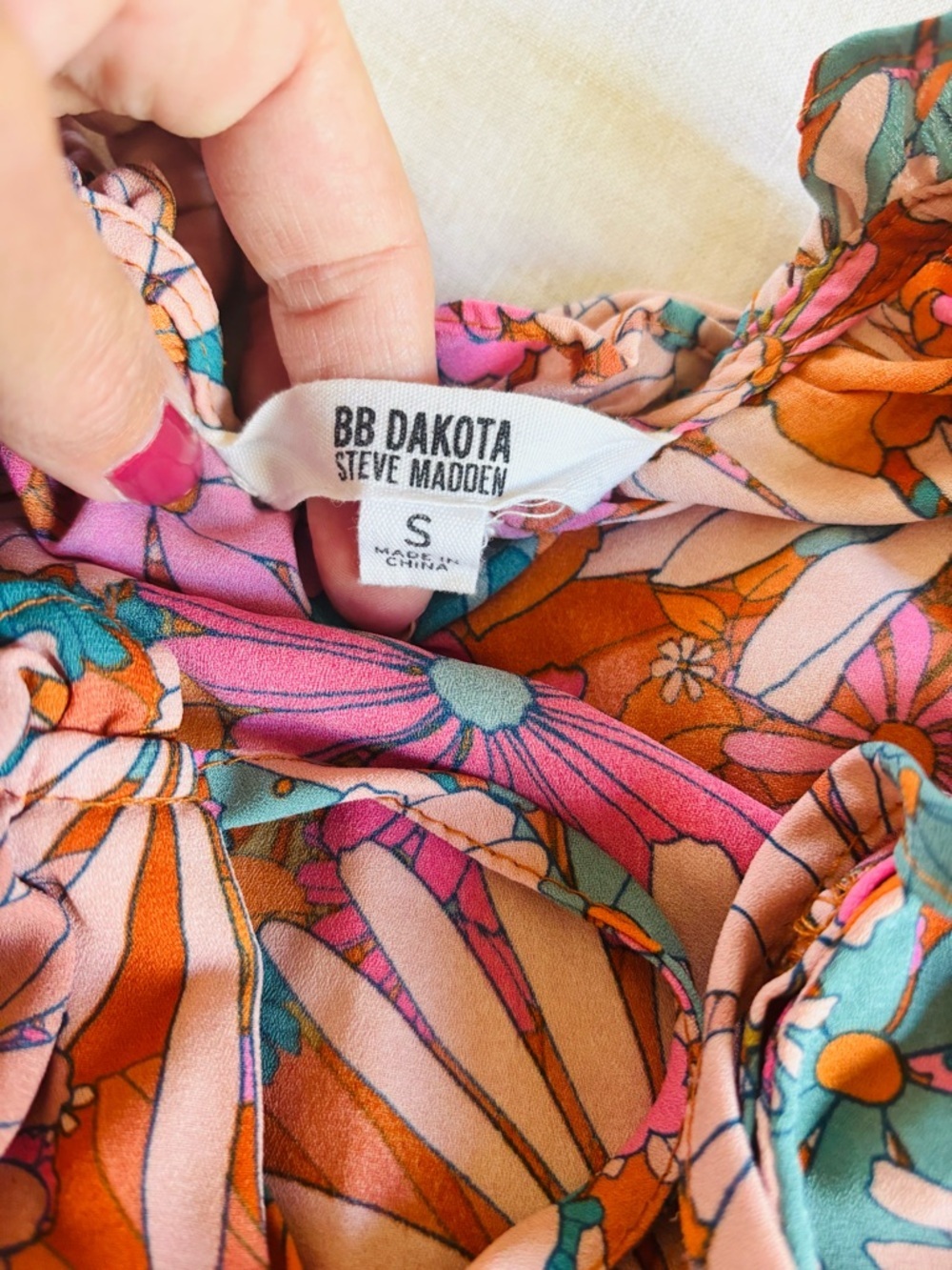 BB Dakota Floral Halter Maxi Dress in Coral Pink size S - Picture 11 of 11